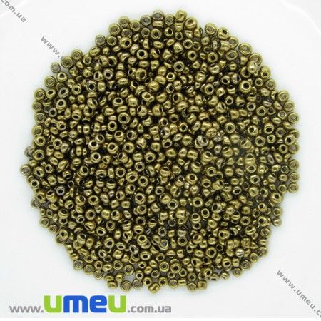 Бісер китайський середній, 8/0, Бронза металік, 3 мм (BIS-007991)