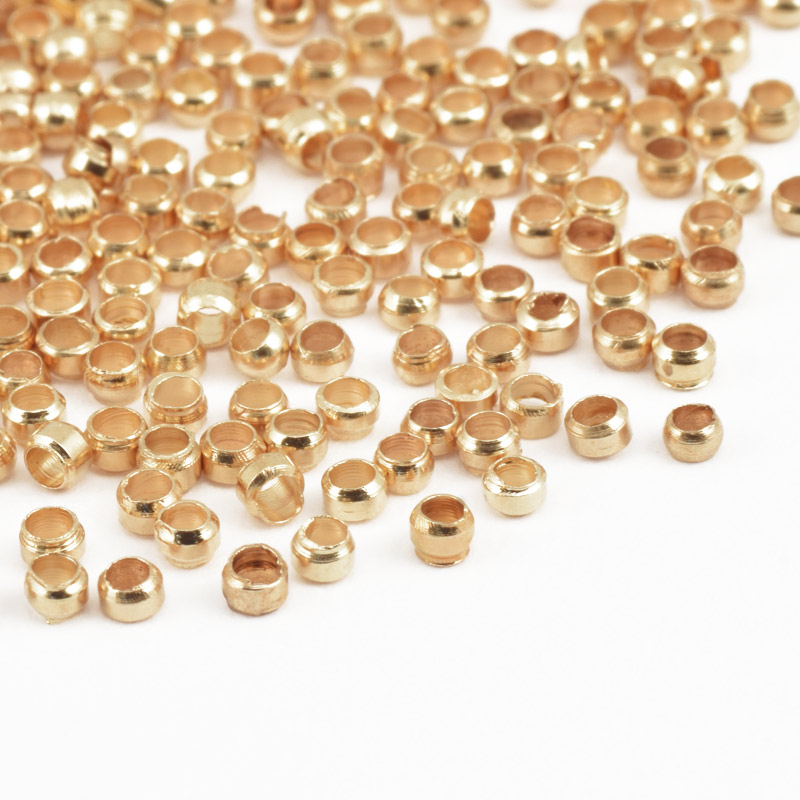 Бусины Стопперы, 2 мм, Стойкое покрытие, Круглые, Золото (BUS-056668)