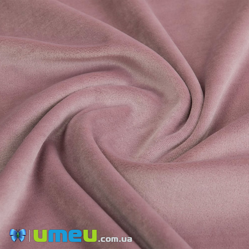 Оксамит китайський стрейчевий на інтерлок Плюшевий, пудровий, 20х29 см (TKN-040571)