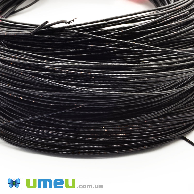 Канитель жорстка 1 мм, Уцінка, Чорна (KNT-042044)