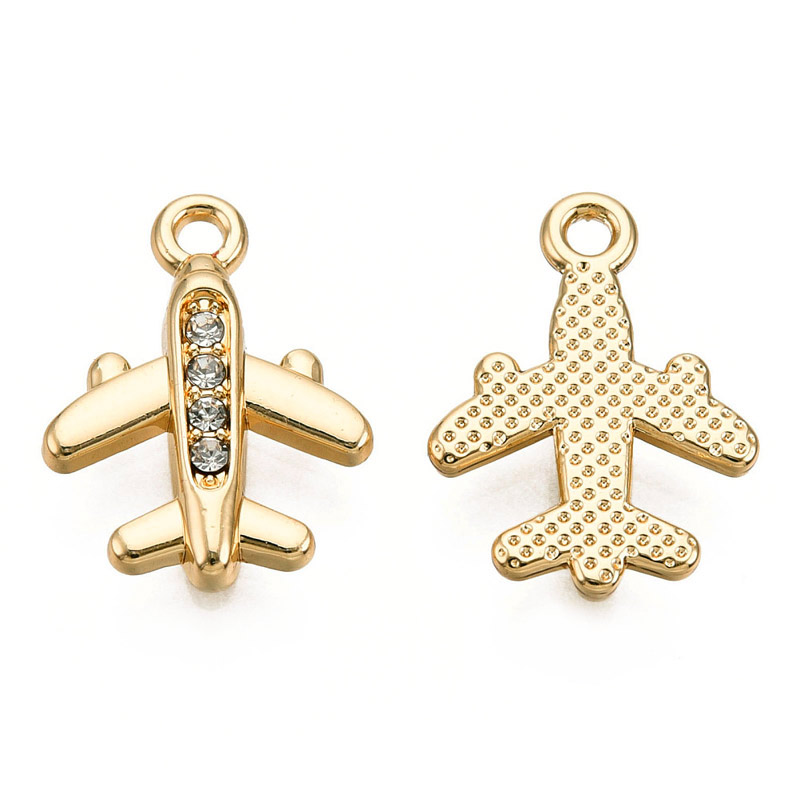 Подвеска метал. Самолётик, Стойкое покрытие, 18х13 мм, Светлое золото (POD-053548)