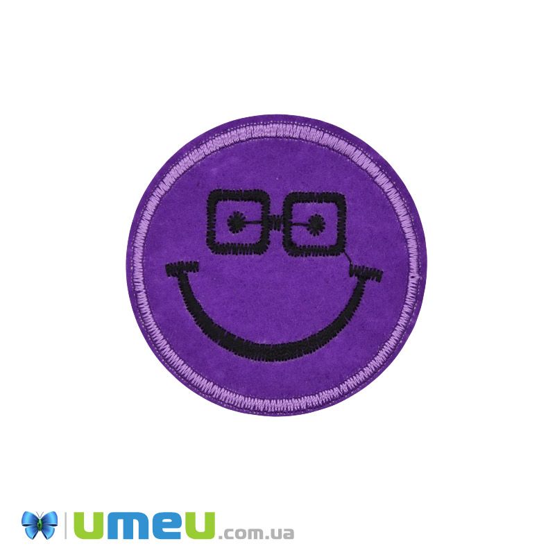 Термоаппликация Смайлик, 5,5 см, Фиолетовая (APL-047656)