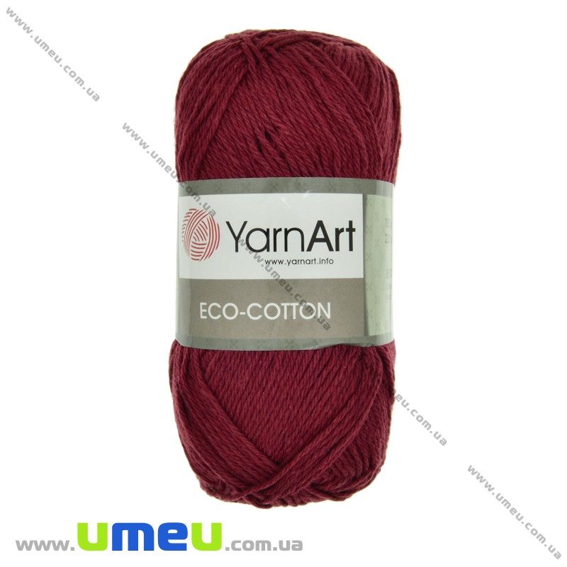 Пряжа YarnArt Eco-cotton 100 г, 220 м, Червона темна 776 (YAR-025226)