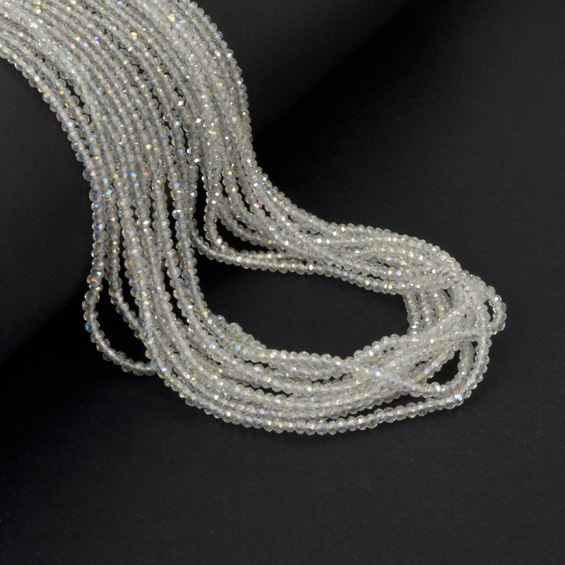 Намистини ронделі, 2х1,5 мм, Прозорі АВ (BUS-057375)