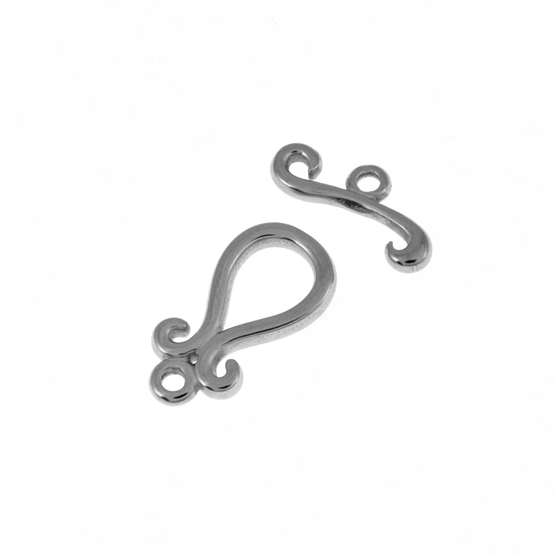 Тогл з нержавіючої сталі, 19х17 мм, Темне срібло (STL-060823)