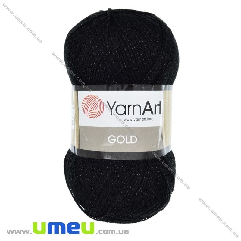Пряжа YarnArt Gold 100 г, 400 м, Черная 9038 (YAR-025462)