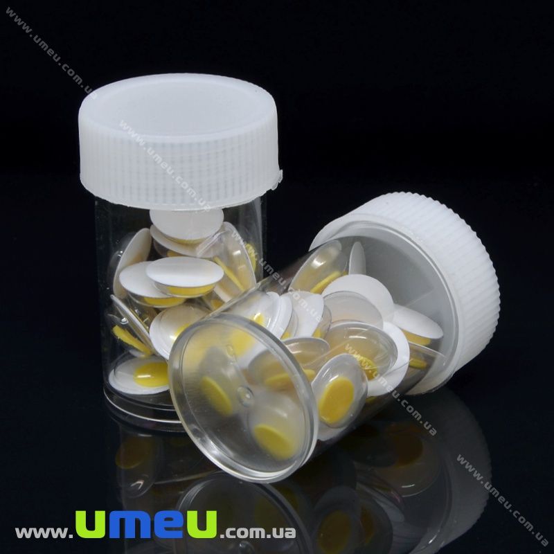 Оченята клейові круглі, 12 мм, Жовті (DIF-037221)