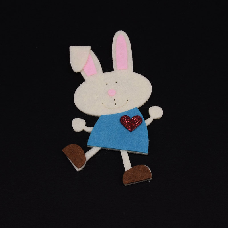 Декоративное изделие из фетра Веселый кролик, 11х6 см, Синий (FLT-056548)