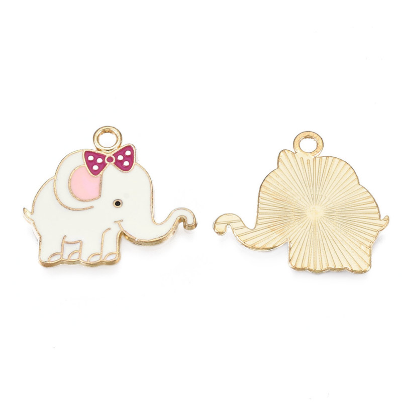 Підвіска метал. Слоник білий, Стійке покриття, 22,5х20 мм, Золото (POD-053597)