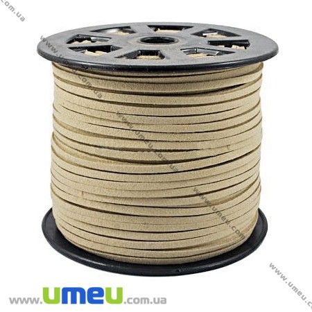 Замшевый шнур, 3 мм, Бежевый (LEN-007067)