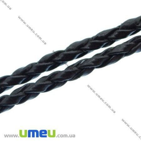 Плетенный искусственный кожаный шнур, Коричневый, 3 мм (LEN-007360)