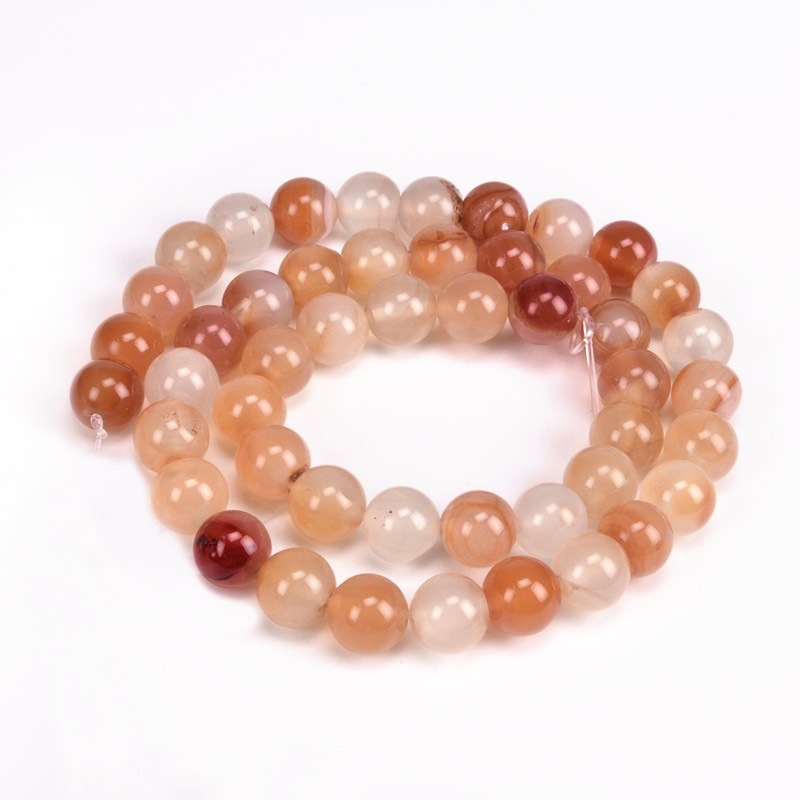 Намистини Агат червоний, Натур. камінь, 8 мм, Круглі (BUS-051684)