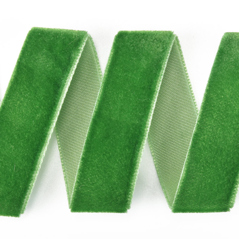 Лента бархатная, 15 мм, Зеленая (LEN-060286)
