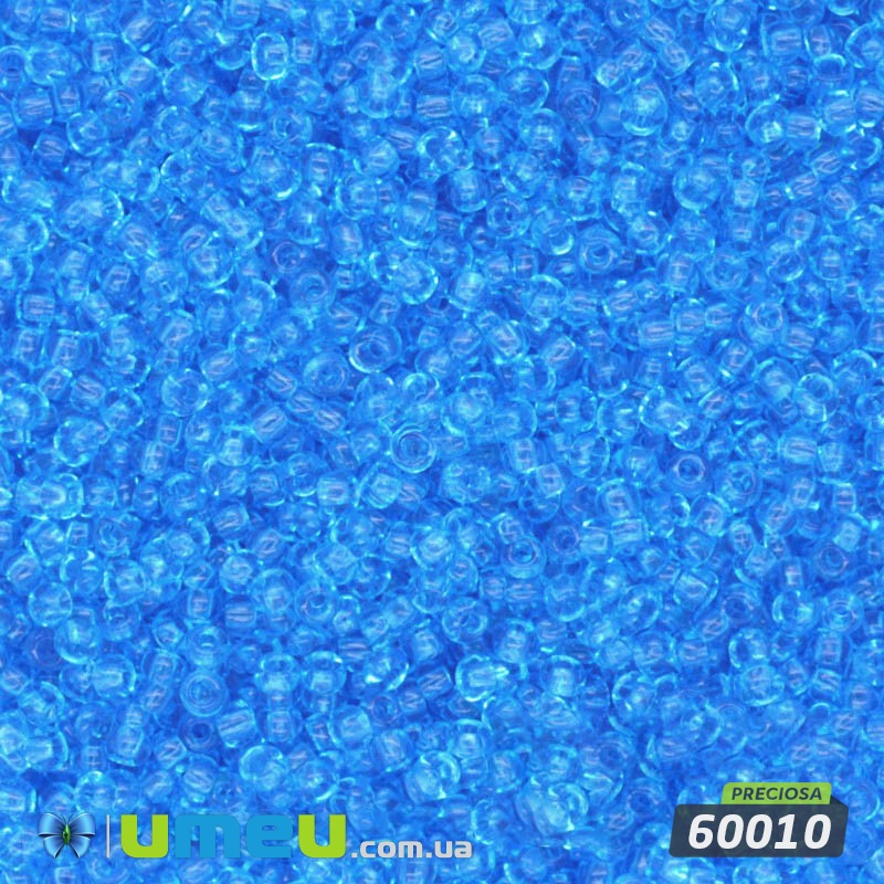 Бисер чешский 12/0, №60010, Голубой, Прозрачный (BIS-017018)