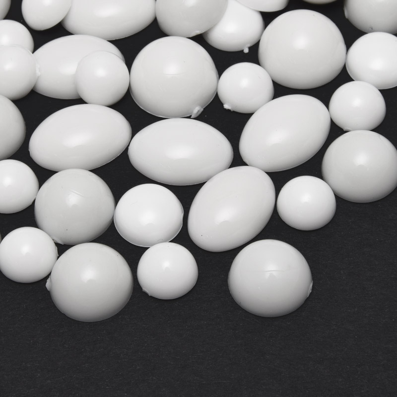 Кабошони пластикові, Мікс білий (KAB-060979)