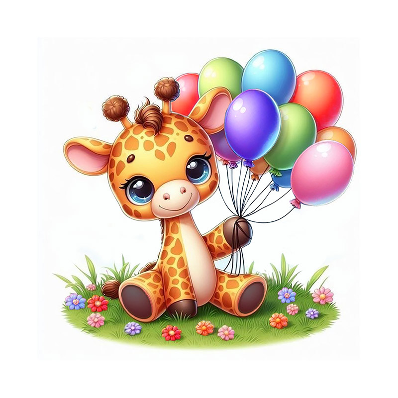 Набір алмазного живопису (наклейка) 11х10 см, Щасливий жирафик (SXM-061133)