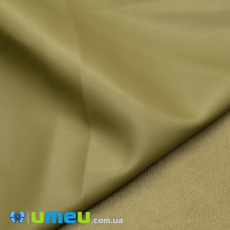 Искусственная кожа на замше 0,65 мм, Оливковая, 20х27 см (LTH-038603)