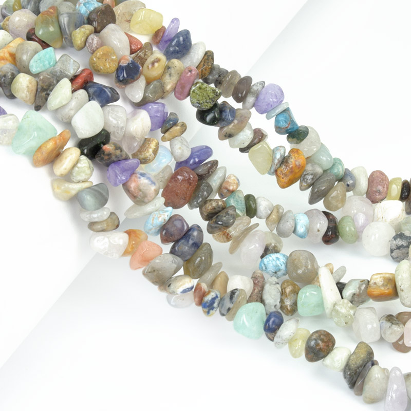 Намистини (скол) Мікс, Натур. камінь, 5-10 мм (79-80 см) (BUS-057707)