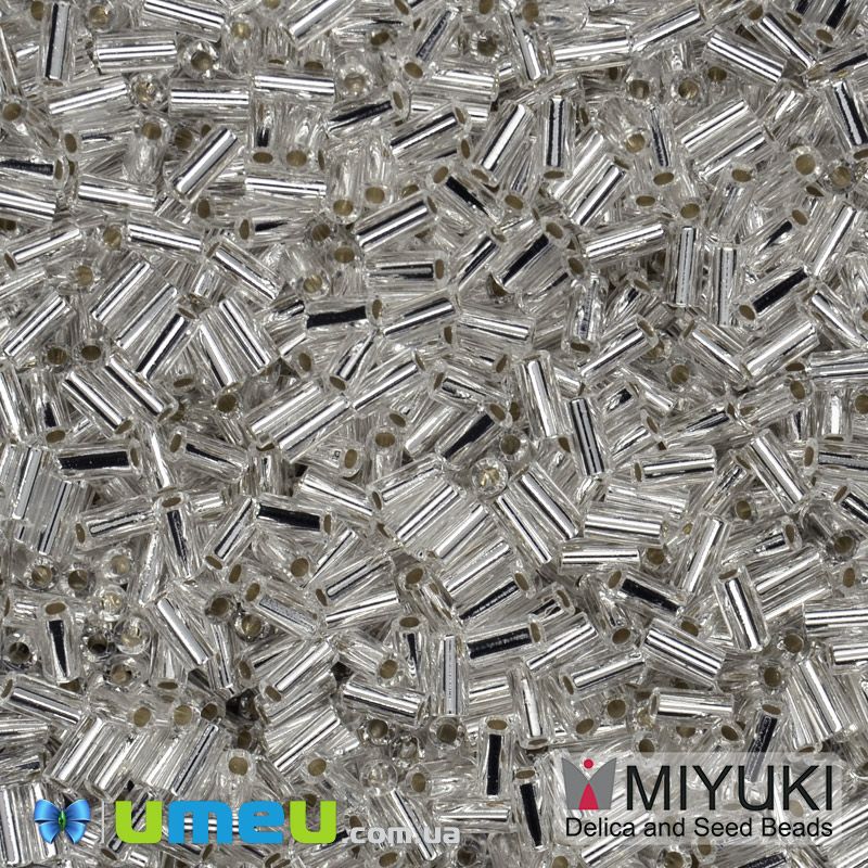 Бисер японский Miyuki Стеклярус 3 мм BGL3-1, Серебристый (BIS-045902)