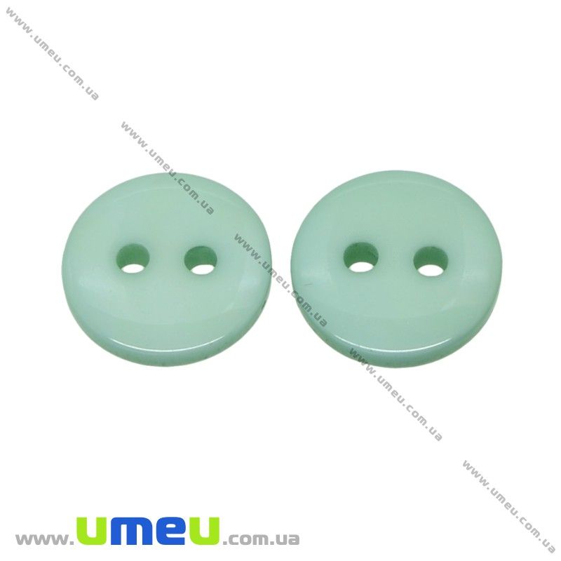 Пуговица пластиковая Круглая, 11 мм, Мятная (PUG-017821)