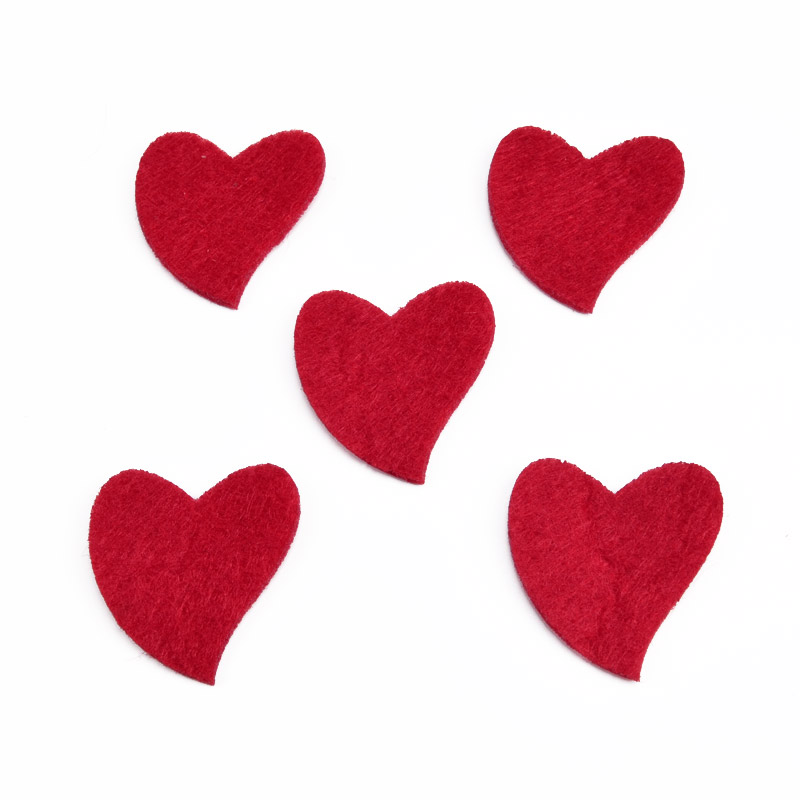 Декоративное изделие из фетра Сердечко, 3,5х3 см, Красное (FLT-051588)