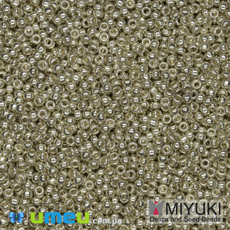 Бісер японський Miyuki круглий RR 15/0 №4201, Duracoat Galvanized, Сріблястий (BIS-045875)