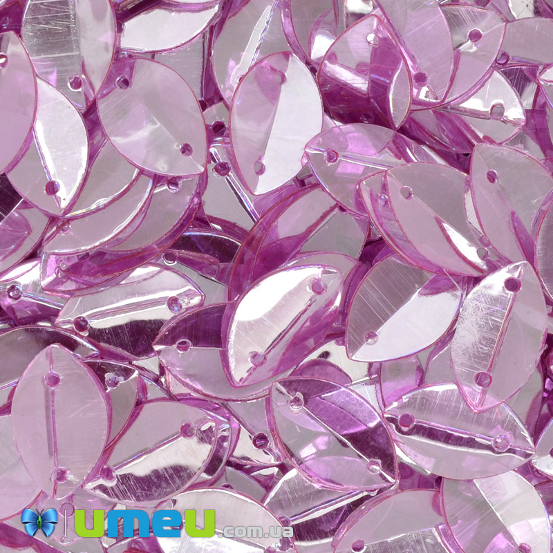 Пайетки Индия лодочка, 14х9 мм, Сиреневые (PAI-041037)