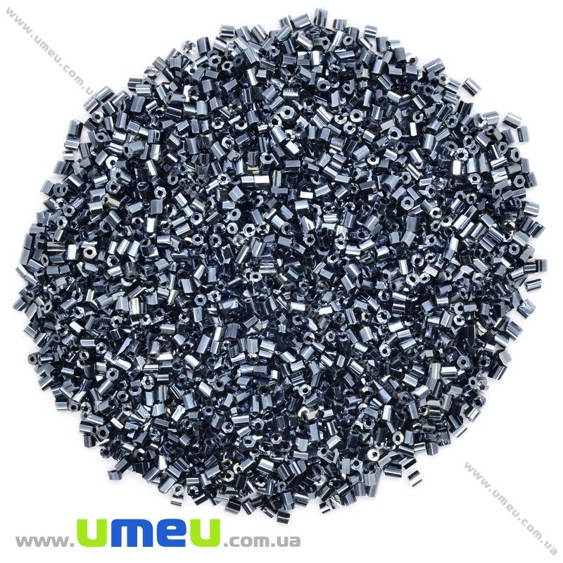 Бісер китайський рубка, 2,2 мм, Мокрий асфальт перламутровий (BIS-001502)