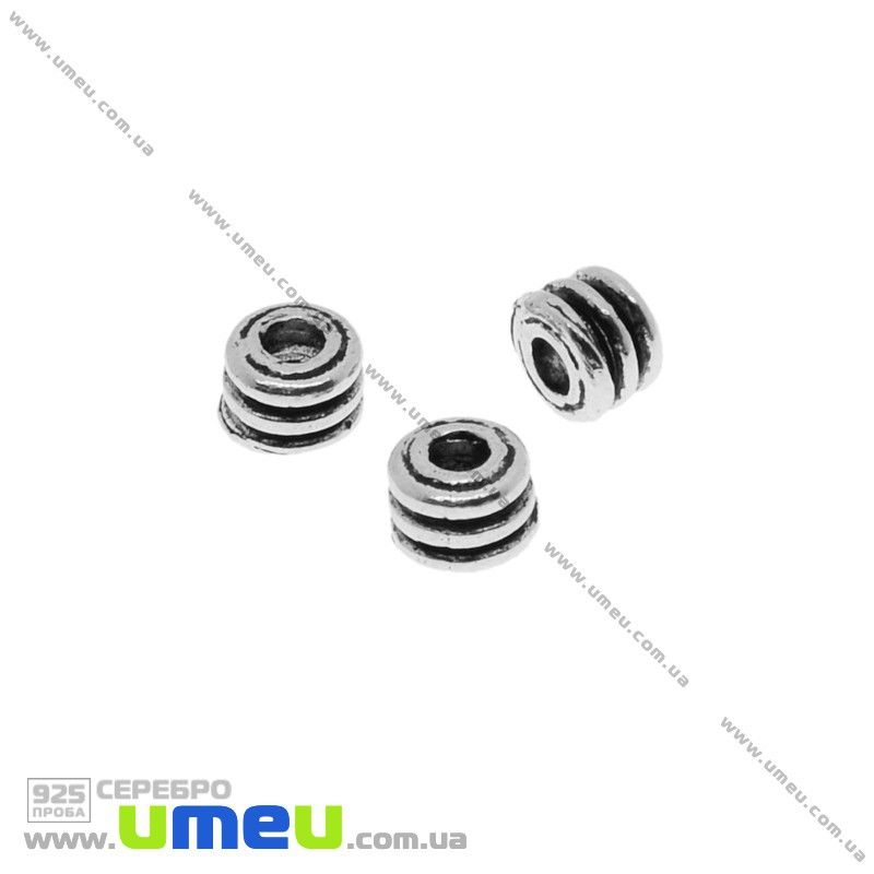 Намистина Чорнене срібло (925 проба), 4х3 мм (SER-010000)