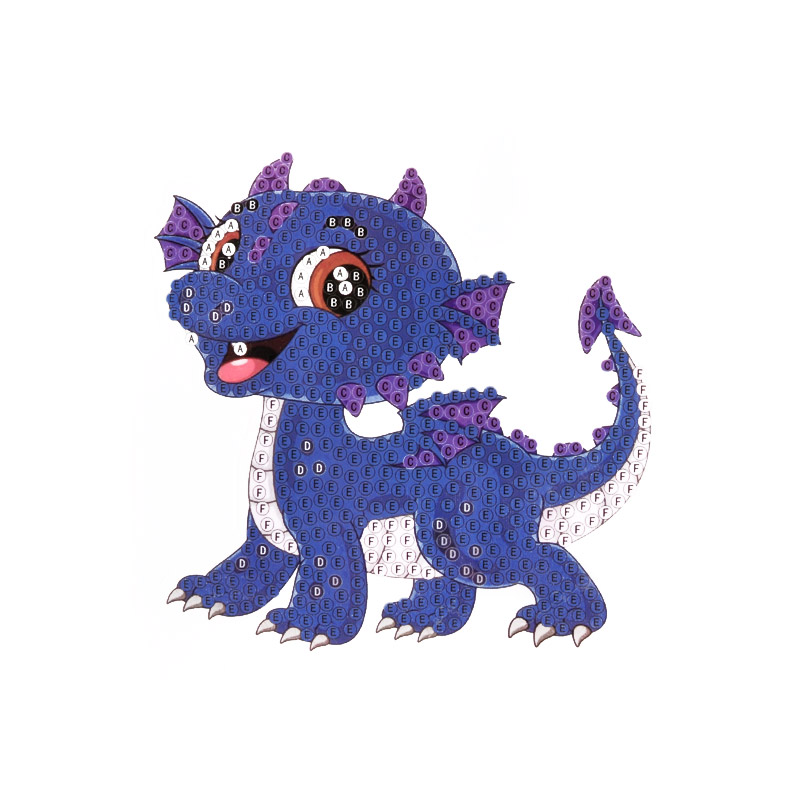 Набор алмазной живописи (наклейка) 10х10 см, Дракончик (SXM-051557)