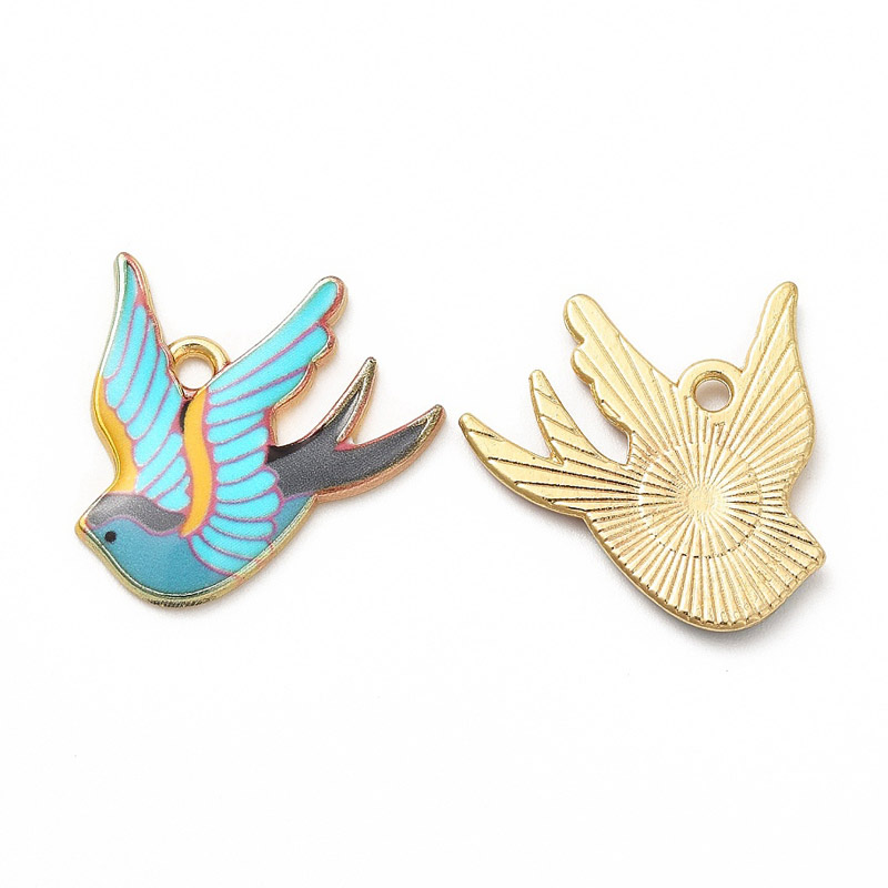 Подвеска метал. Птица, Стойкое покрытие, 21х20,5 мм, Светлое золото (POD-053724)