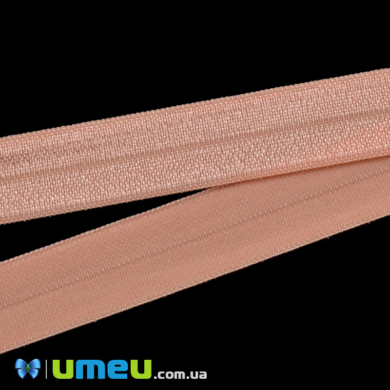 Трикотажная бейка, 15 мм, Персиковая бледная (LEN-039472)