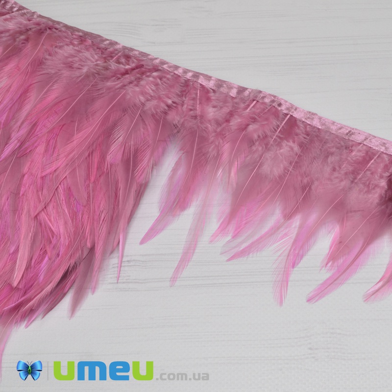 Пір'я півня на стрічці, 8-15 см, Рожеві (PER-038933)
