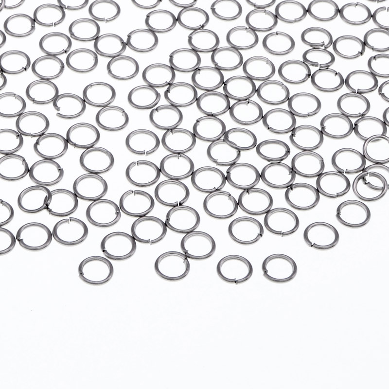 Колечки из нерж. стали, 4 мм, 0,6 мм, Темное серебро (STL-055857)