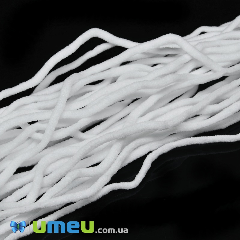 Резинка круглая (для масок), 2,5-3 мм, Белая (LEN-037800)