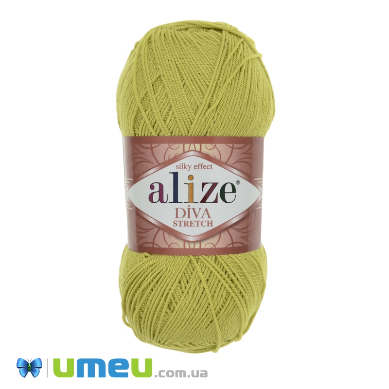 Пряжа Alize Diva Stretch 100 г, 400 м, Оливкова 109 (YAR-038359)