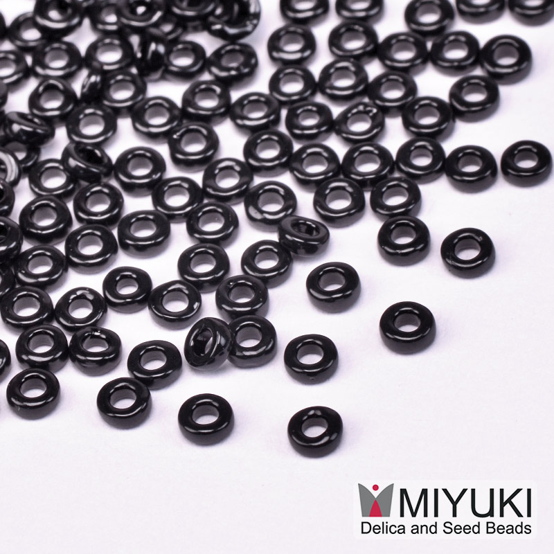Бисер японский Miyuki Spacer SPR3-401, 3х1,3 мм, Черный (BIS-051220)