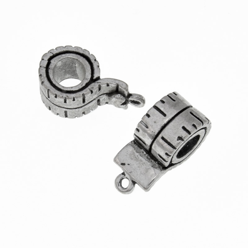 Бусины мет. Рулетка, 19х8 мм, Античное серебро (BUS-007434)