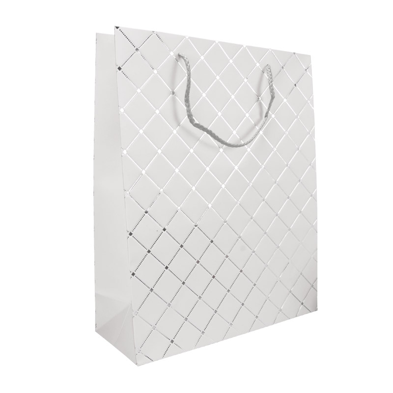 Подарунковий пакет Ромби, 32х26 см, Білий (UPK-056805)