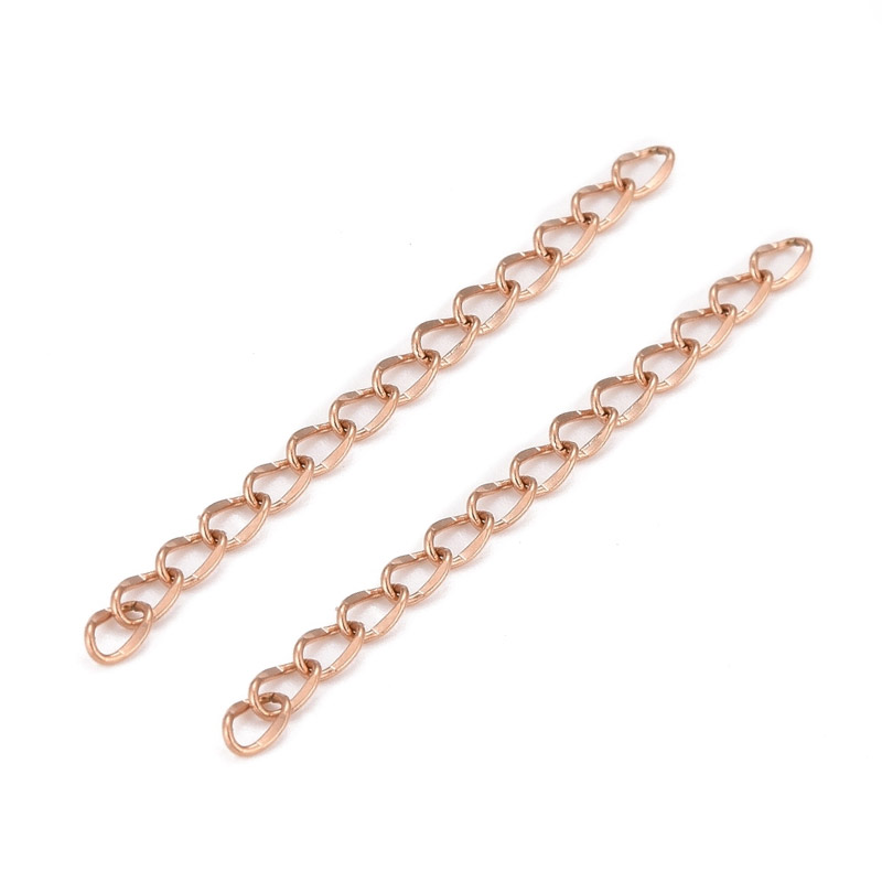 Цепь-удлинитель из нержавеющей стали, 4-4,5 см, Розовое золото, 4х2,7 мм (ZEP-057065)