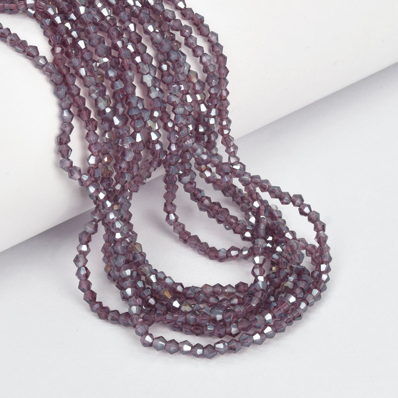 Бусины Биконус, 3х2,5 мм, Фиолетово-коричневые АВ (BUS-057454)