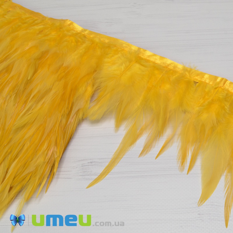 Пір'я півня на стрічці, 8-15 см, Жовті (PER-038932)