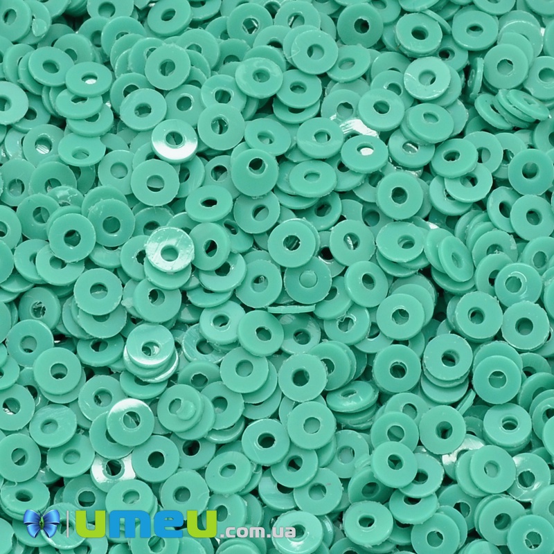 Пайетки Индия круглые плоские, 3 мм, Бирюзовые (PAI-037648)