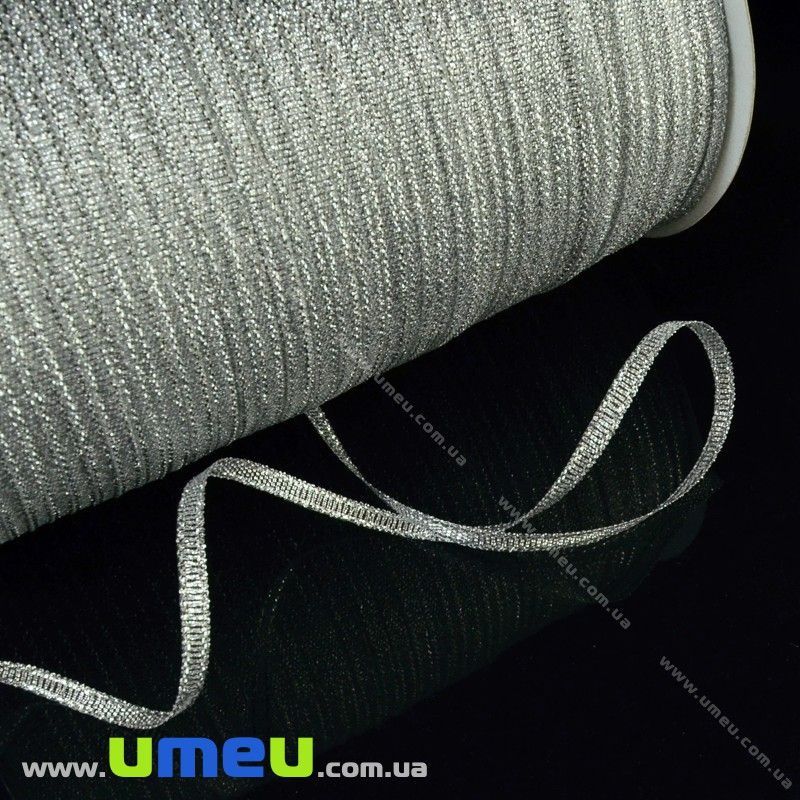 Лента парчовая, 3 мм, Серебристая (LEN-022582)