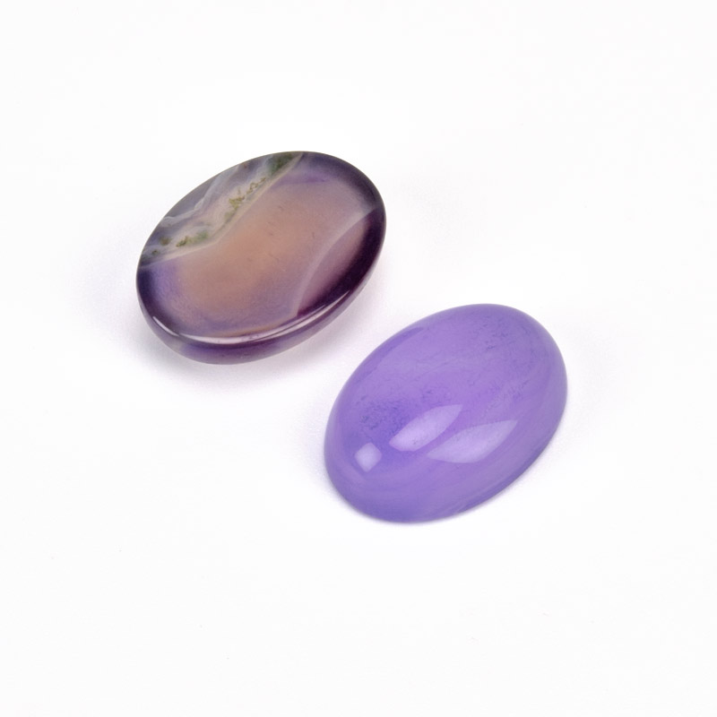 Кабошон нат. камень Агат фиолетовый, Овал, 18х13 мм (KAB-012624)