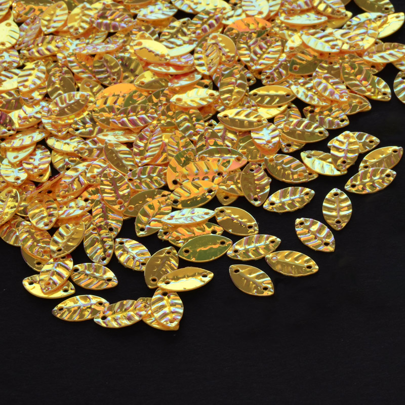 Паєтки Китай Листики, 8,5х4,5 мм, Помаранчеві АВ (PAI-052968)