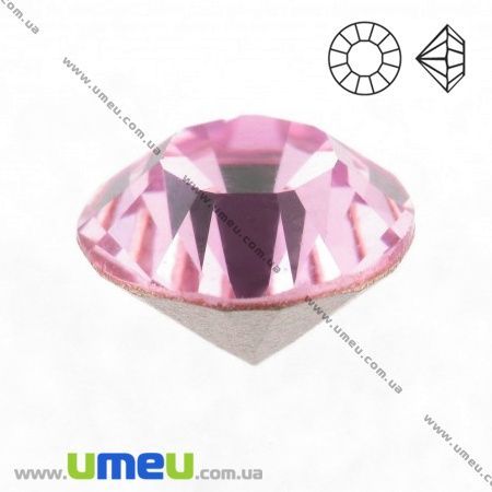 Стразы стеклянные конусные SS10 (2,8 мм), Розовые светлые (STR-018789)