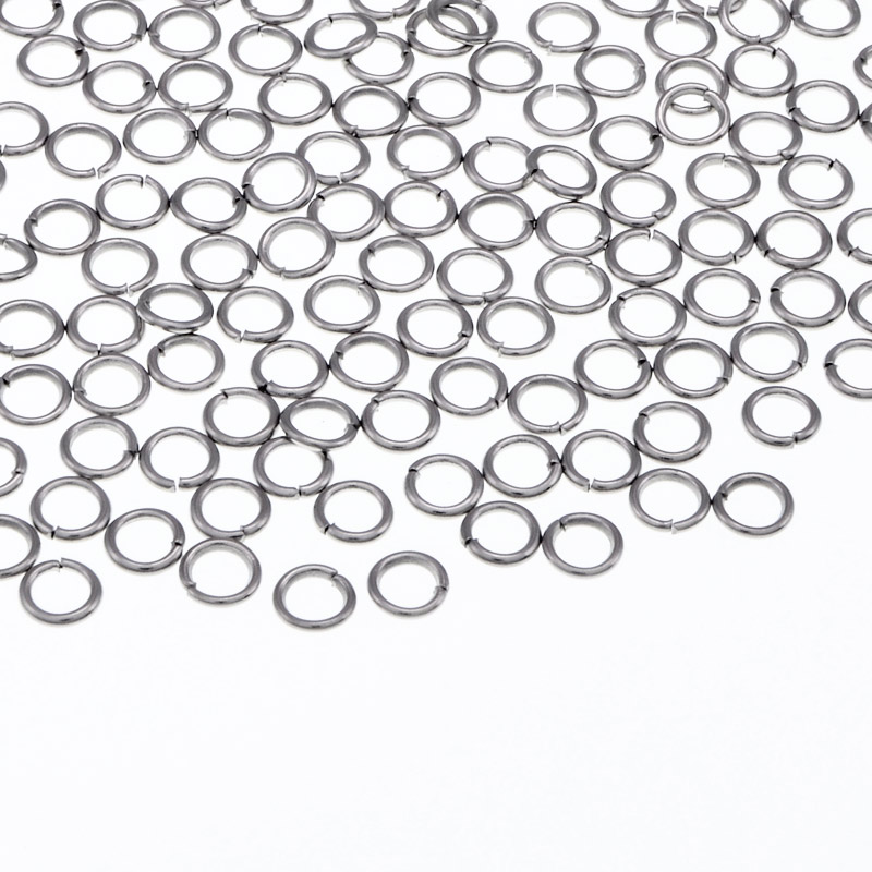 Колечка з нерж. сталі, 4 мм, 0,8 мм, Темне срібло (STL-058396)