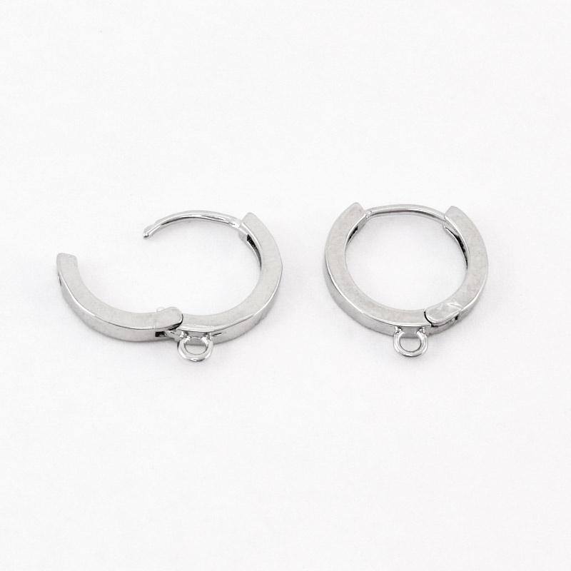 Швензи круглі, Латунь з покриттям Родій, 14х13х2 мм (OSN-059025)