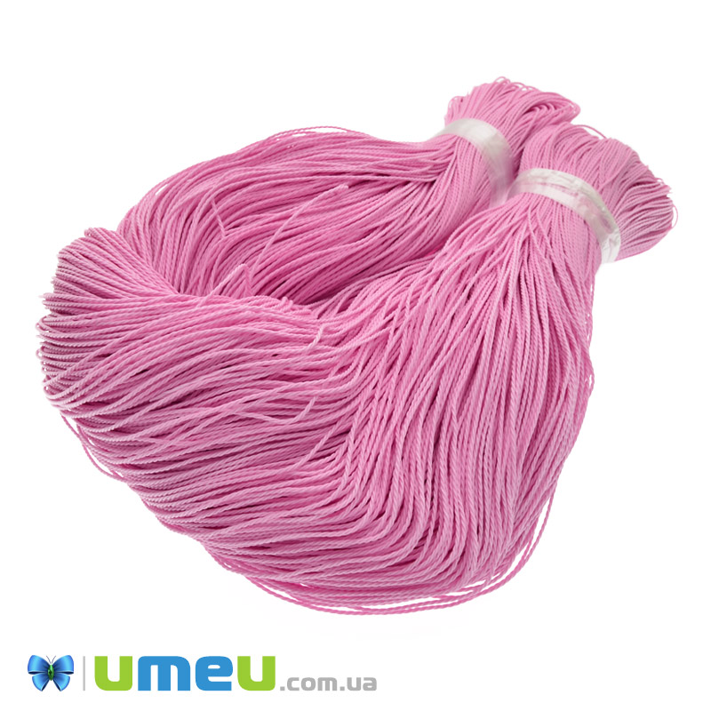 Поліестеровий шнур кручений, 1 мм, Рожевий(LEN-047432)